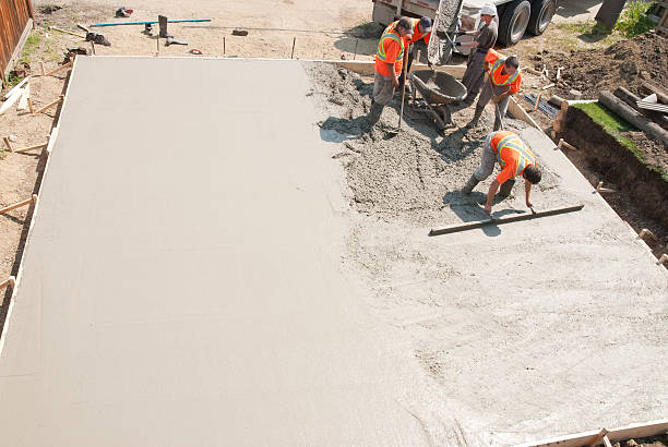 Concrete walkway installation